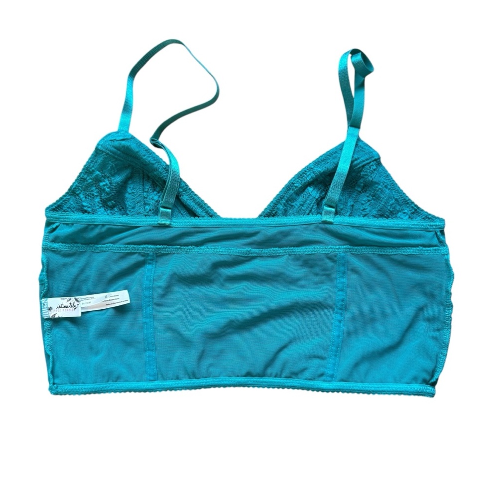 Free People Intimately Teal Lace Bralette Size M Wireless Longline - Picture 7 of 11